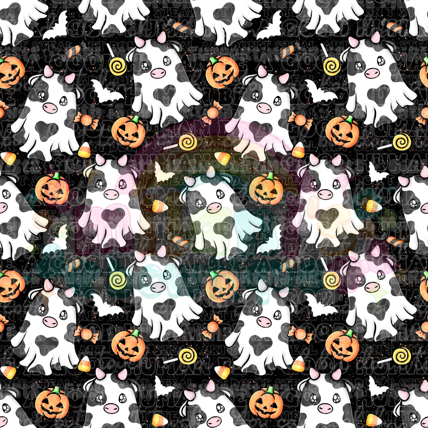 Candy Ghost Cows Black