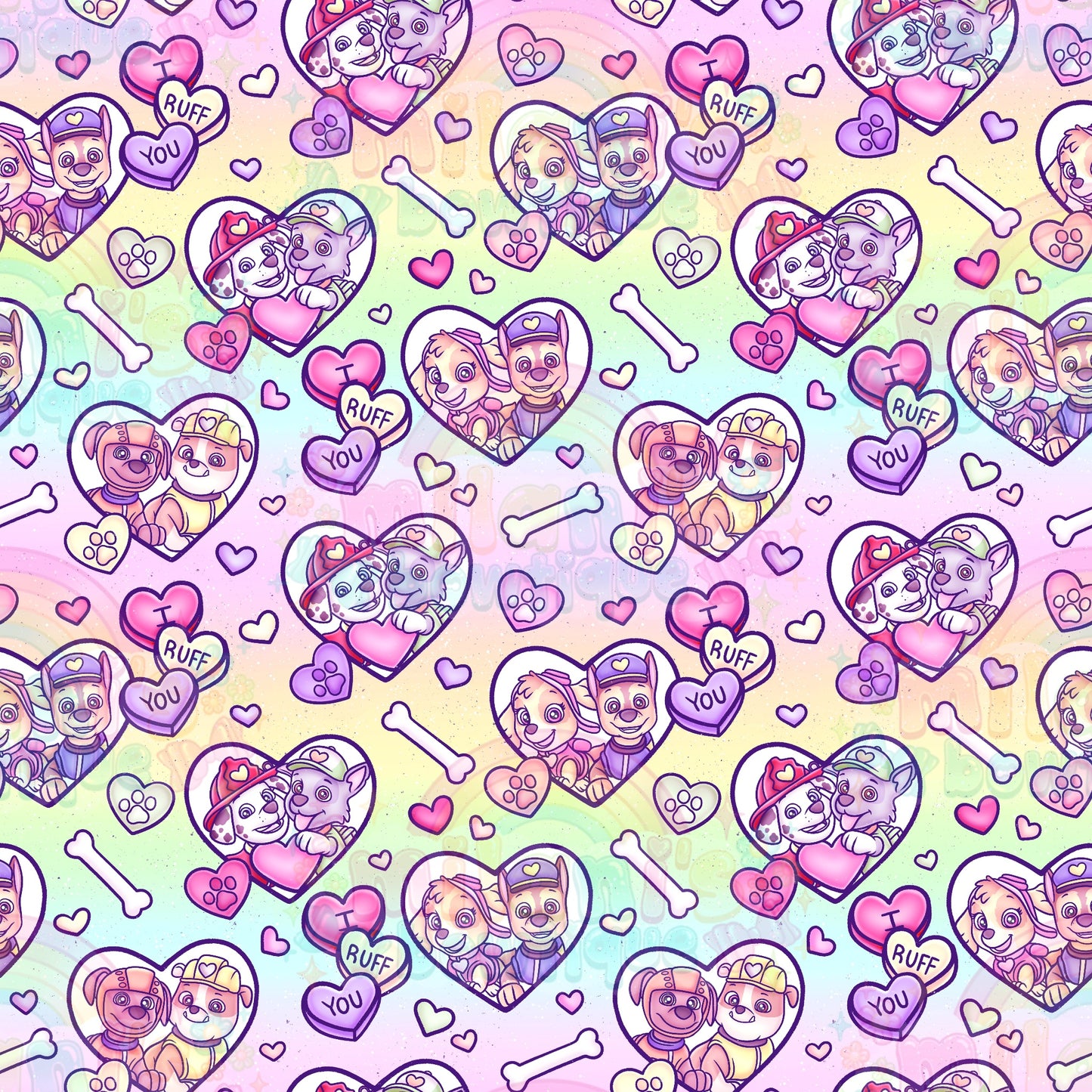 Patrol Vday Hearts Pastel