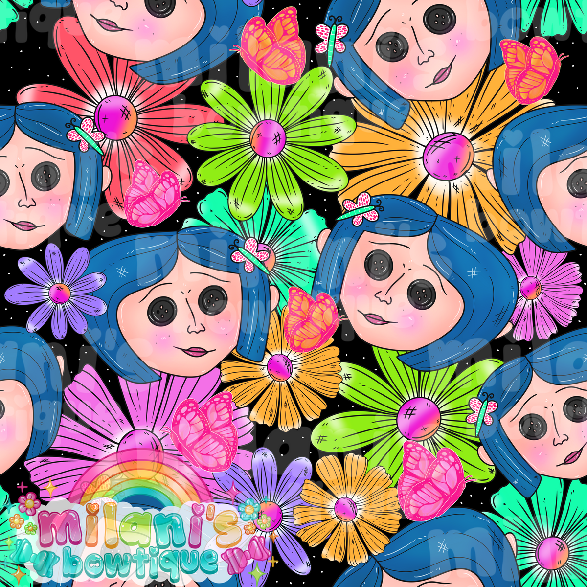 Button Girl Floral