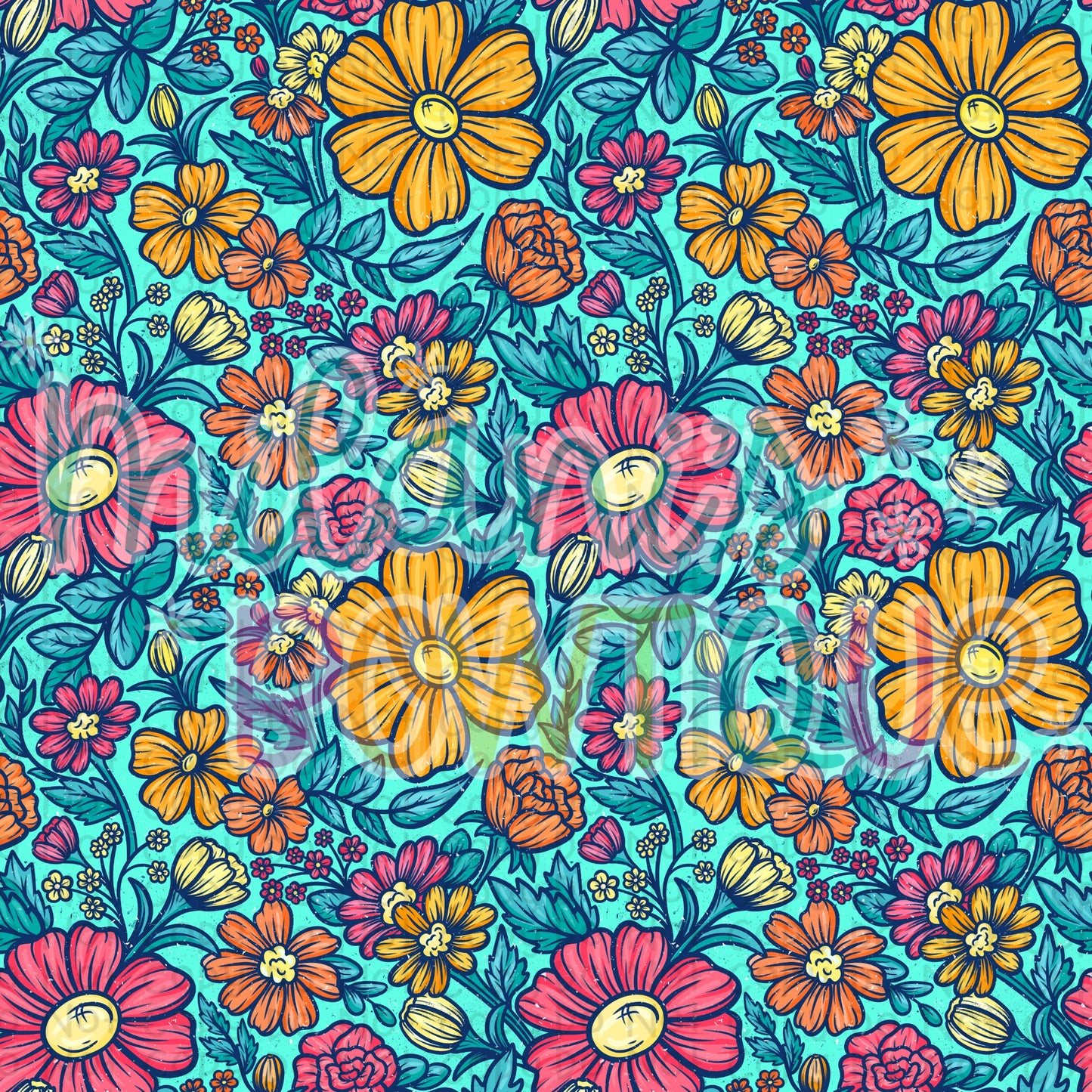 Aqua Floral