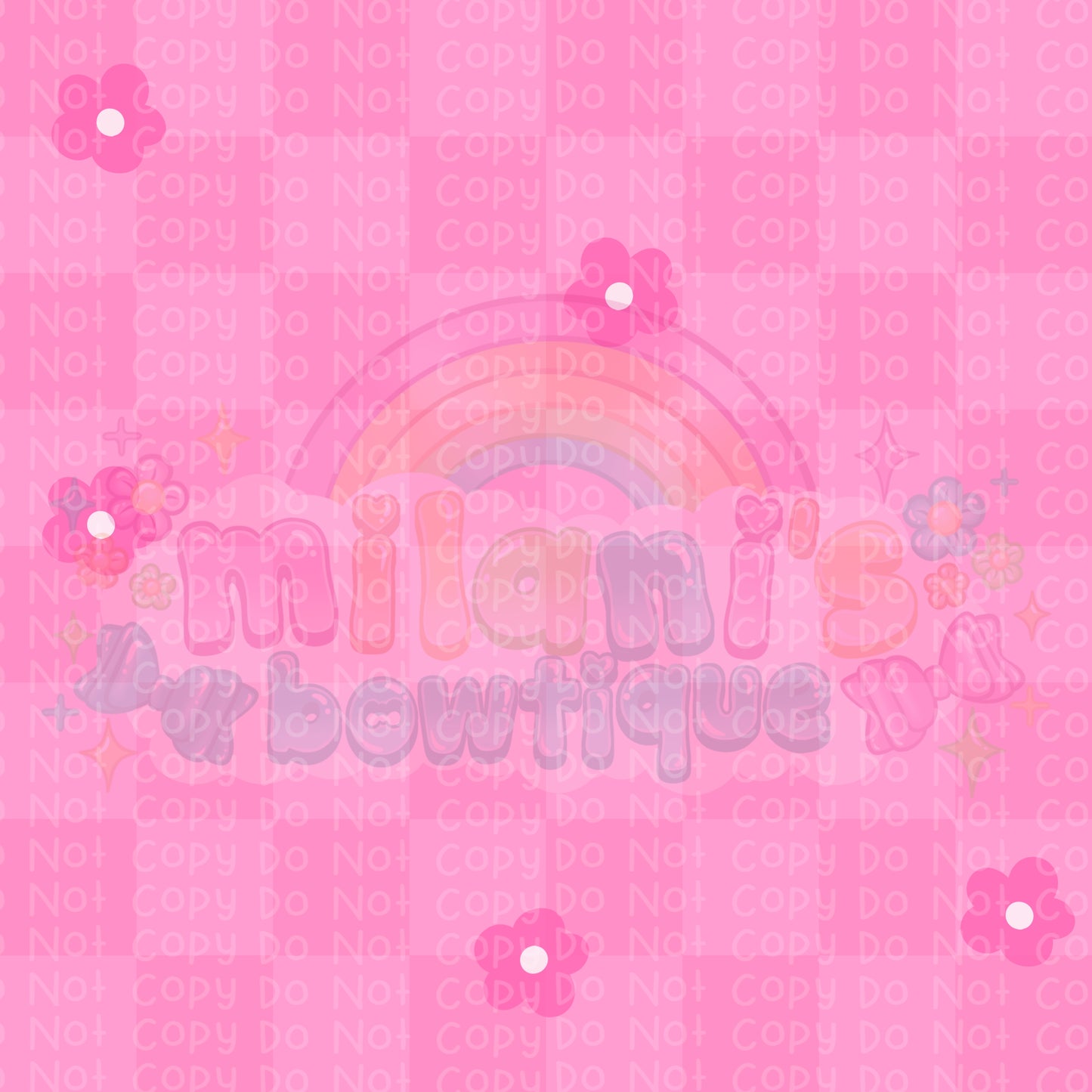 Pink Flower Checkers