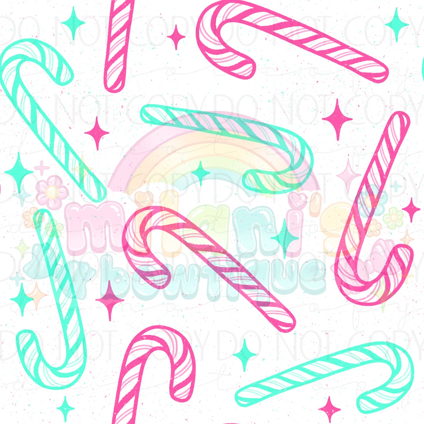 Pink Teal Candy Canes