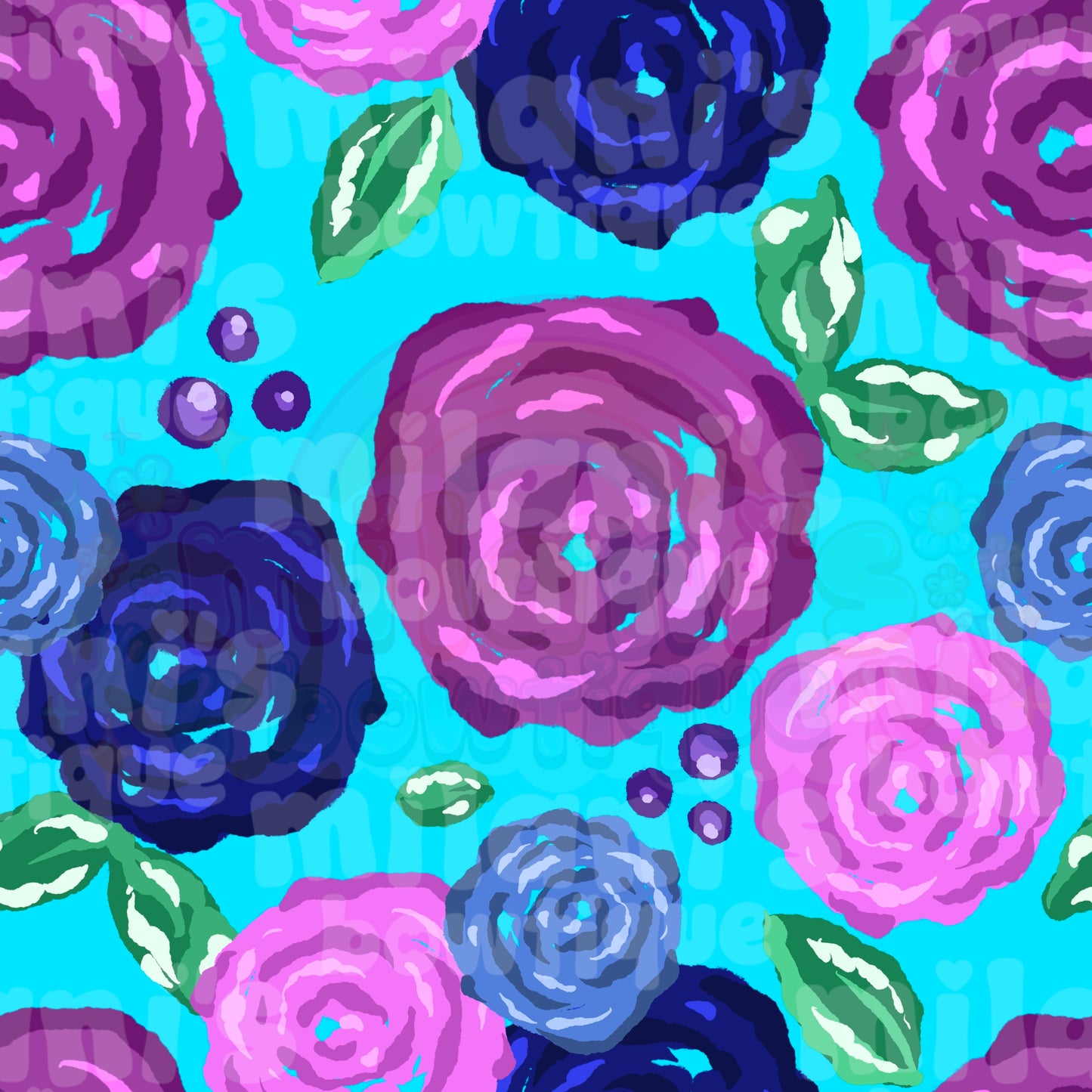 Purple Blue Floral