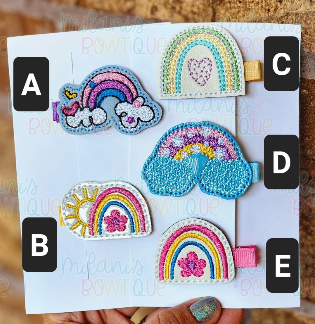 Rainbow Feltie Clips
