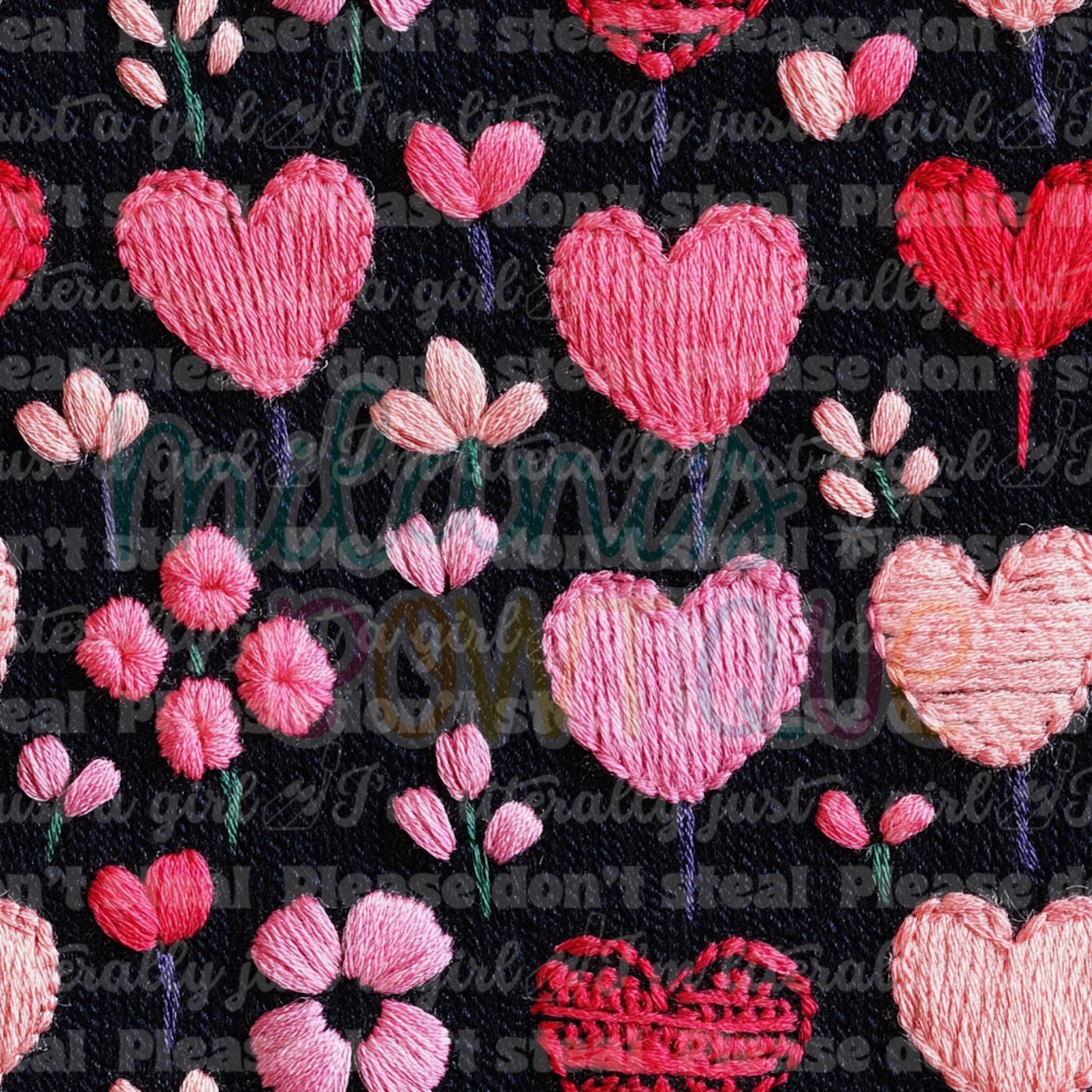 Embroidered Hearts
