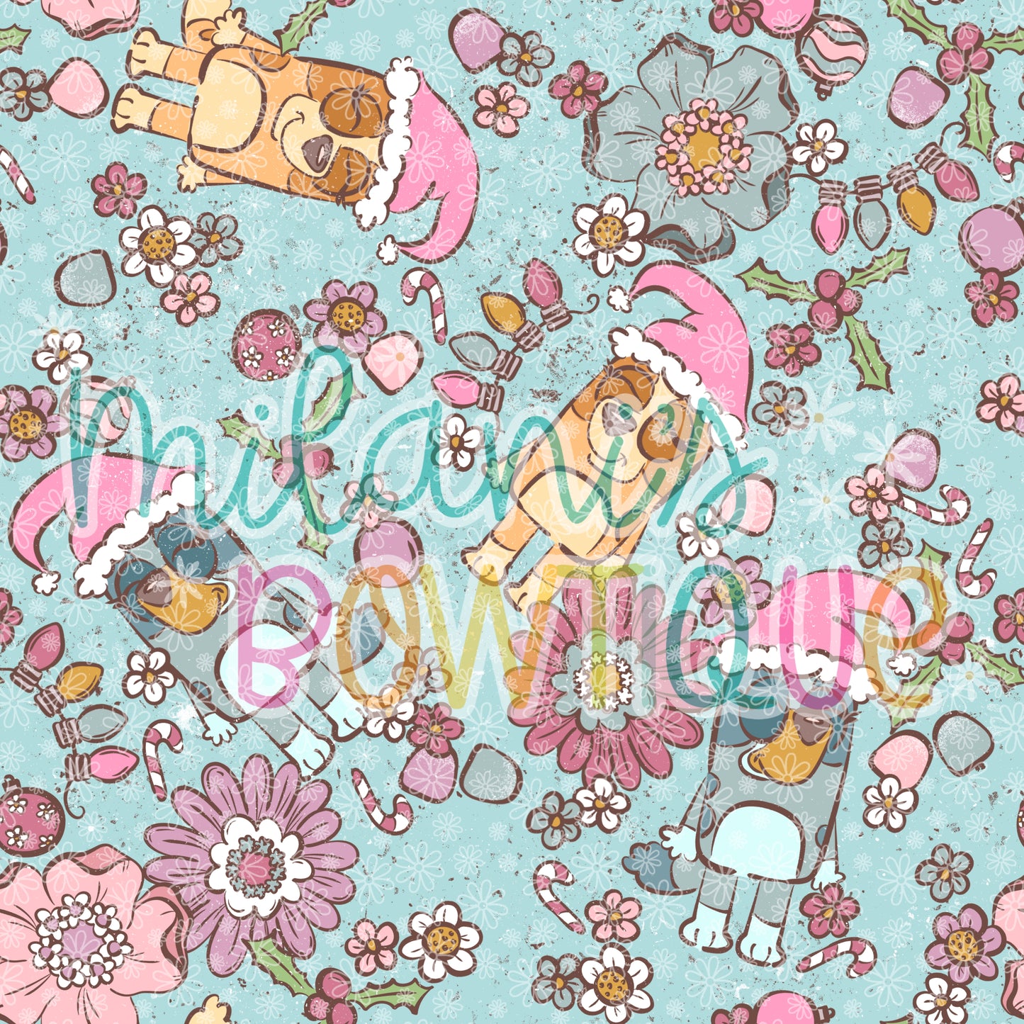 Heeler Christmas Floral