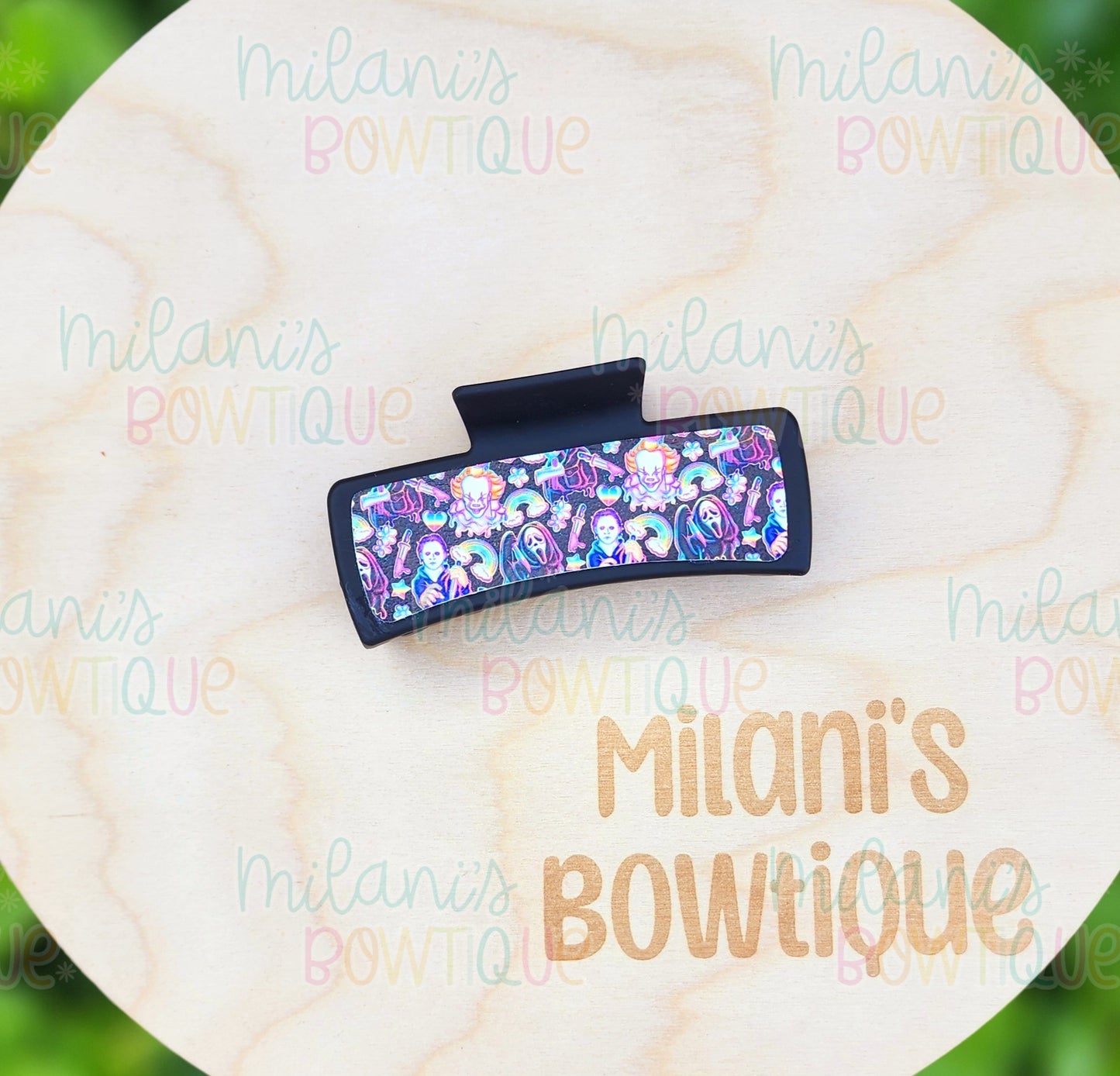 Rainbow Horror Claw Clip