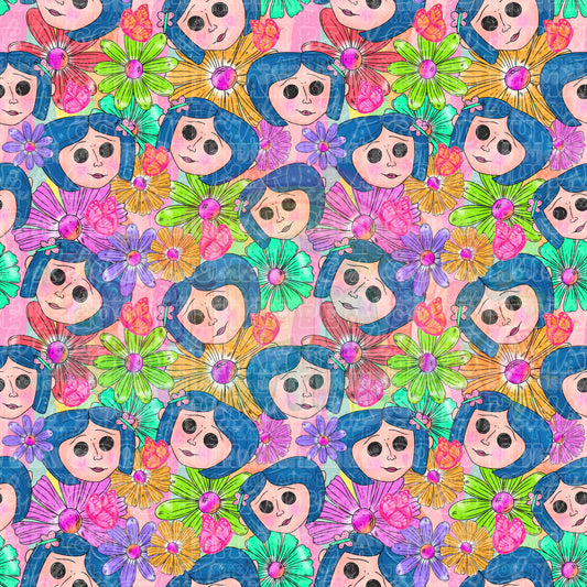 Button Girl Floral