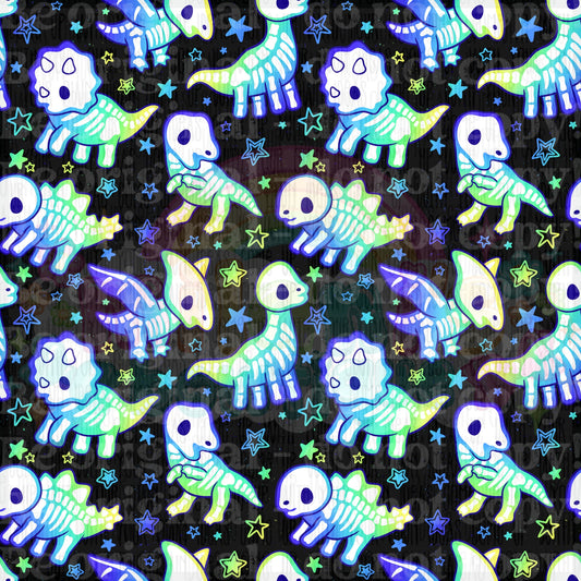 Neon Skeleton Dinos