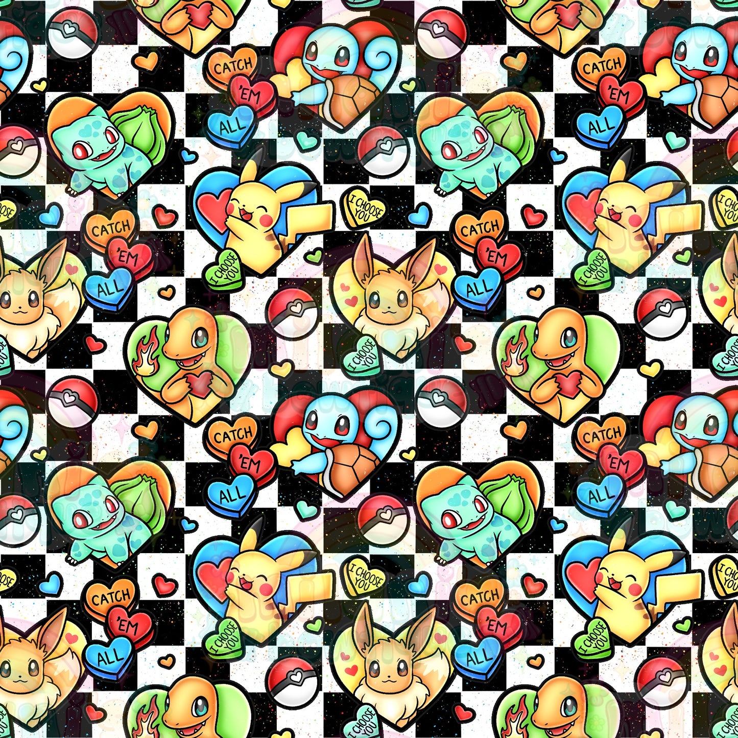 Checker Poke Hearts