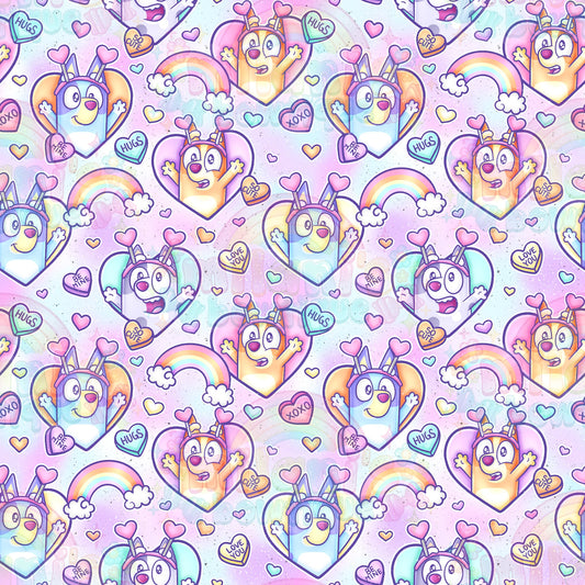 Heeler Vday Hearts Tie-dye