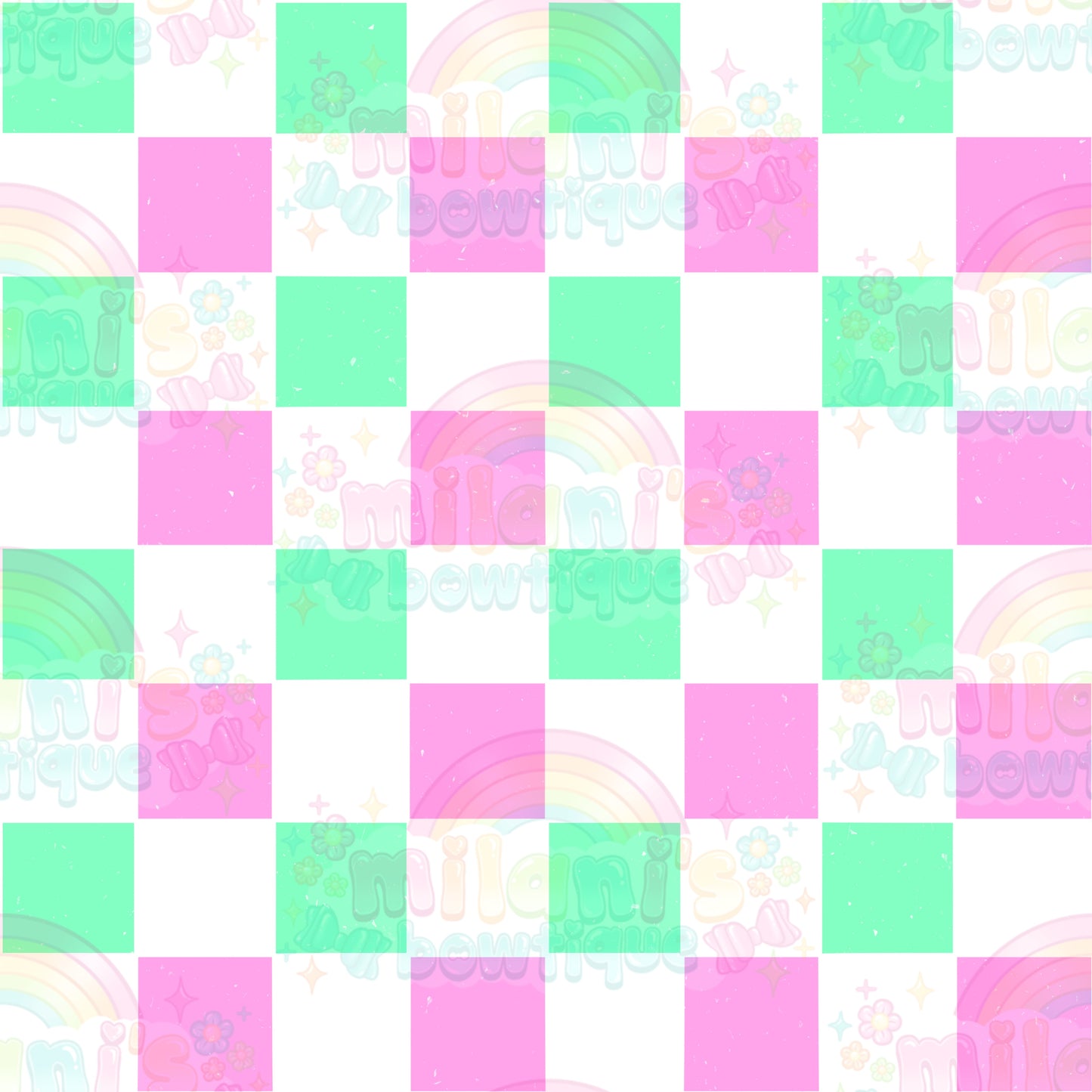 Pink & Green Checkers