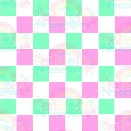 Pink & Green Checkers
