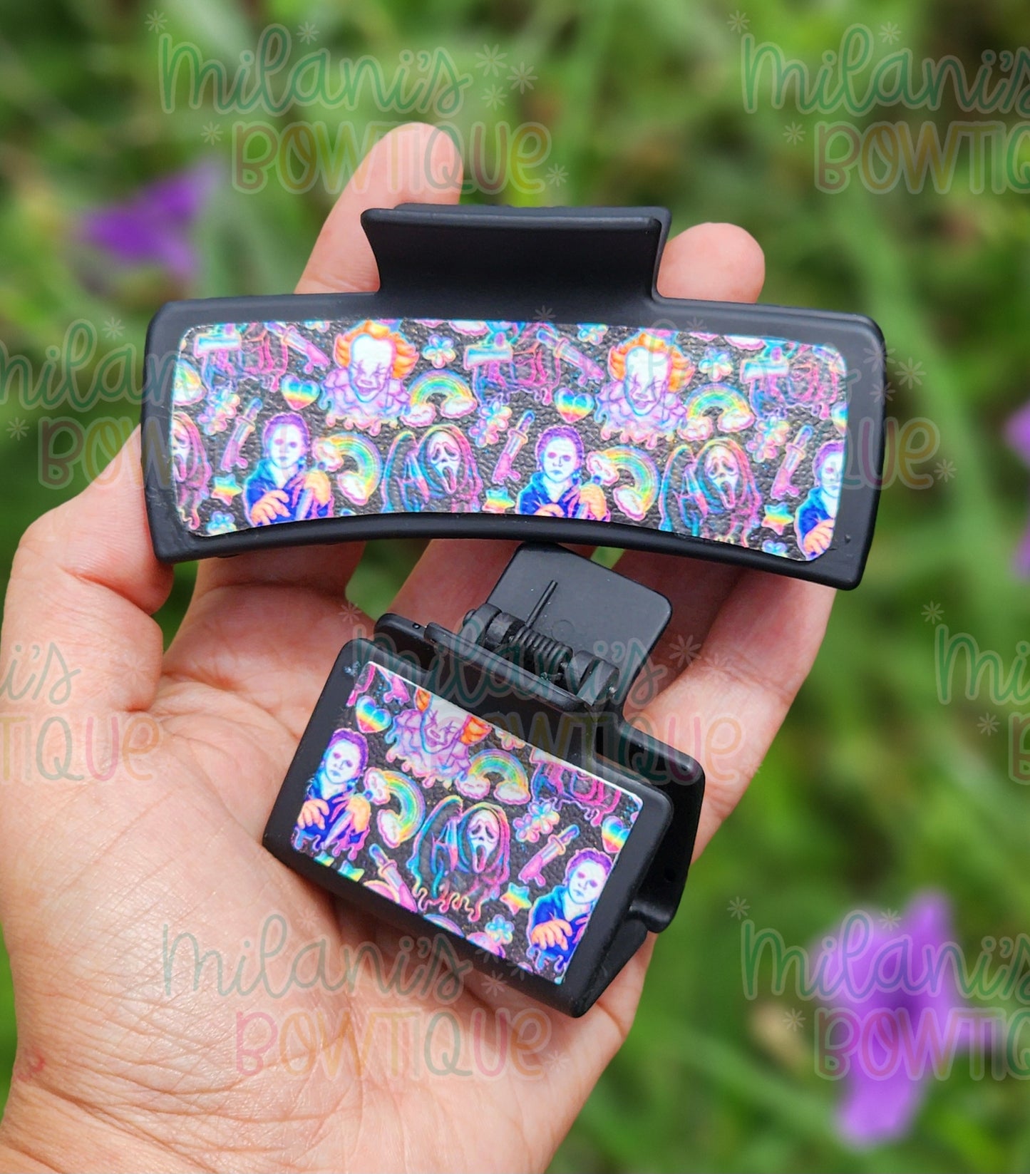 Rainbow Horror Claw Clip