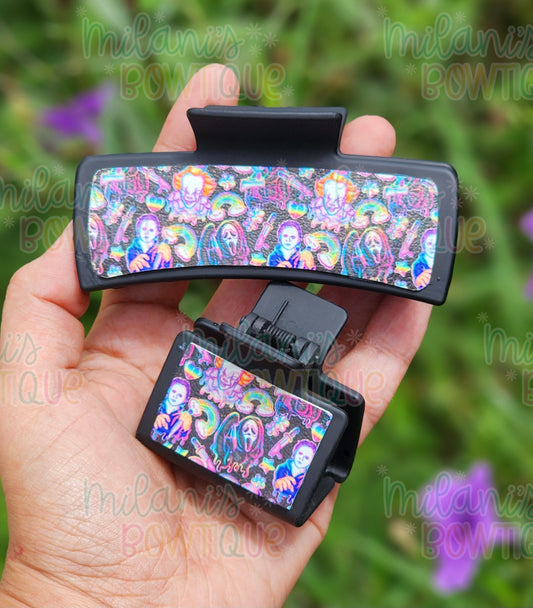 Rainbow Horror Claw Clip