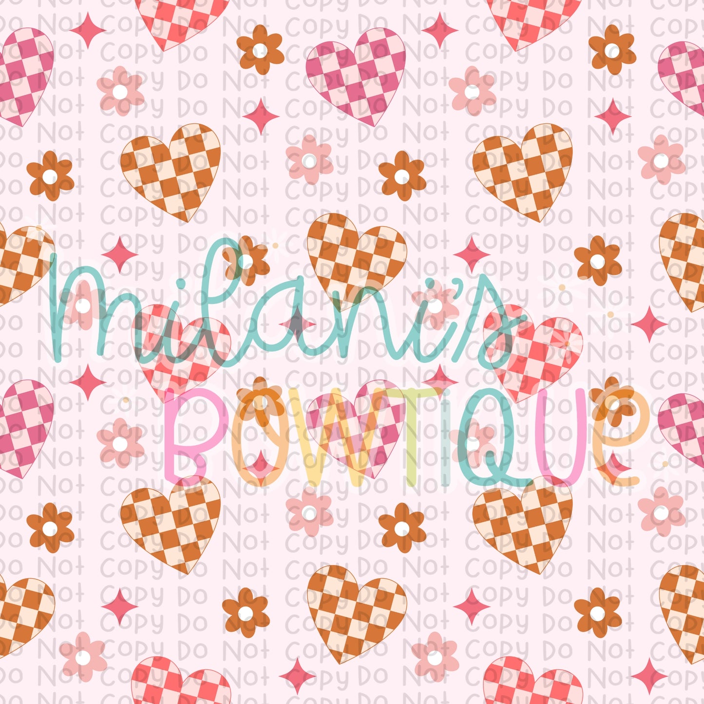 Boho Checkered Hearts