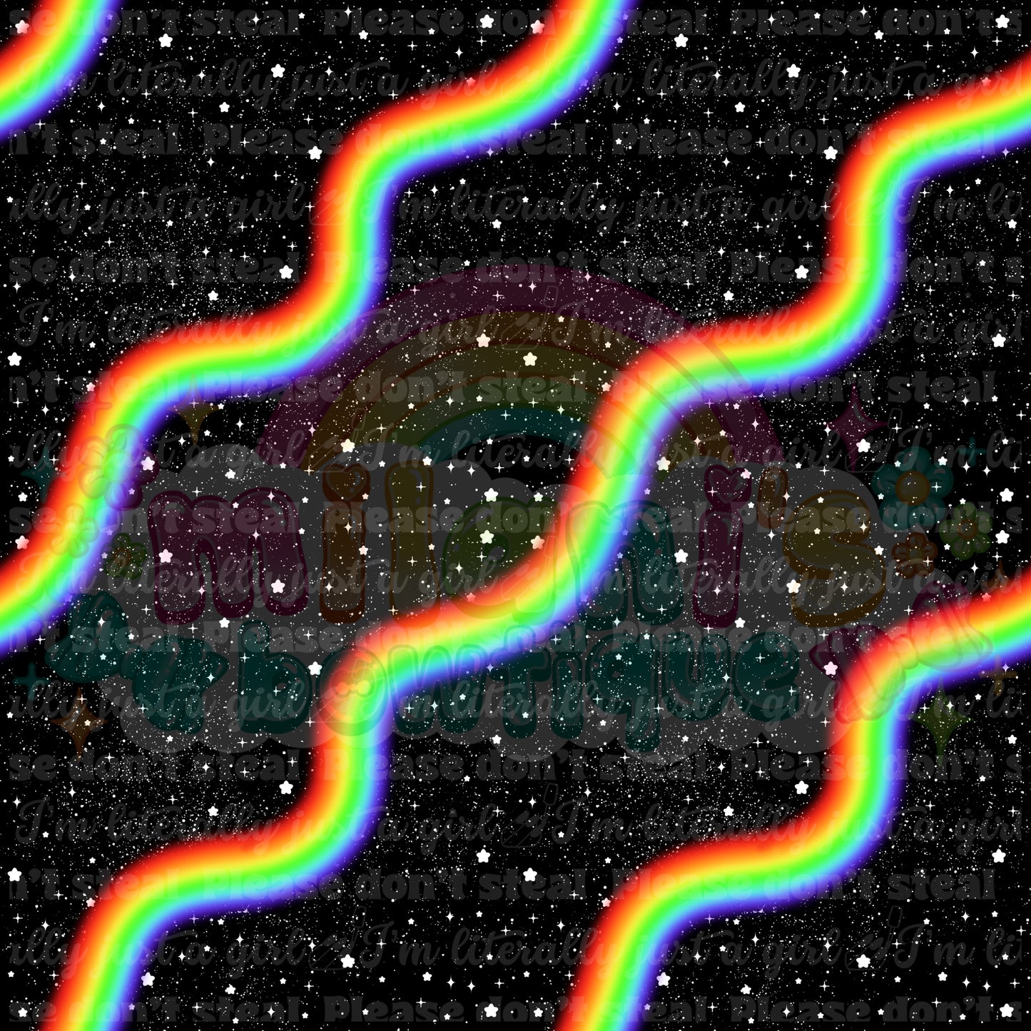 Wavy Rainbow Black