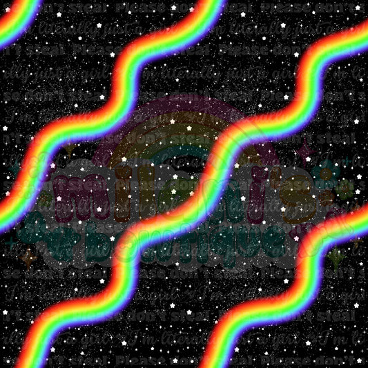 Wavy Rainbow Black