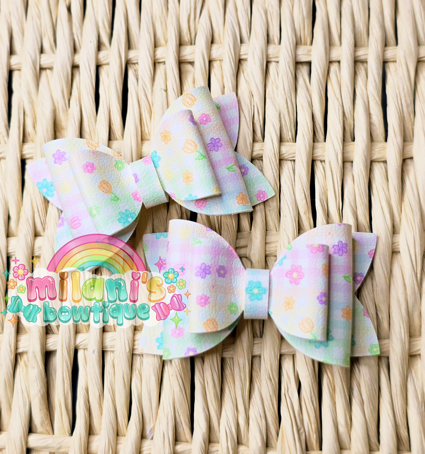 Rainbow Gingham Floral