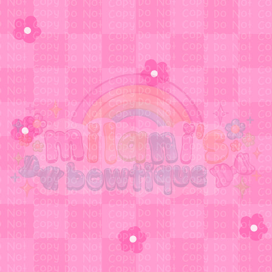 Pink Flower Checkers