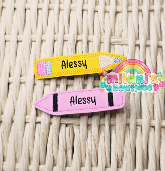 Custom Name Crayon Clip