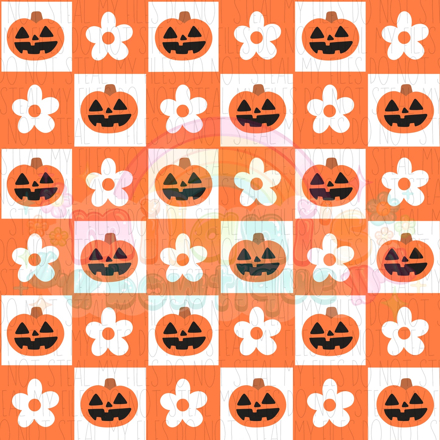 Orange Pumpkin Checks