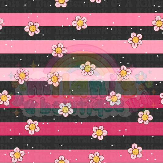 Pink Flower Stripes