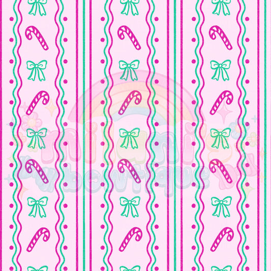 Coquette Pink Teal Candy Canes