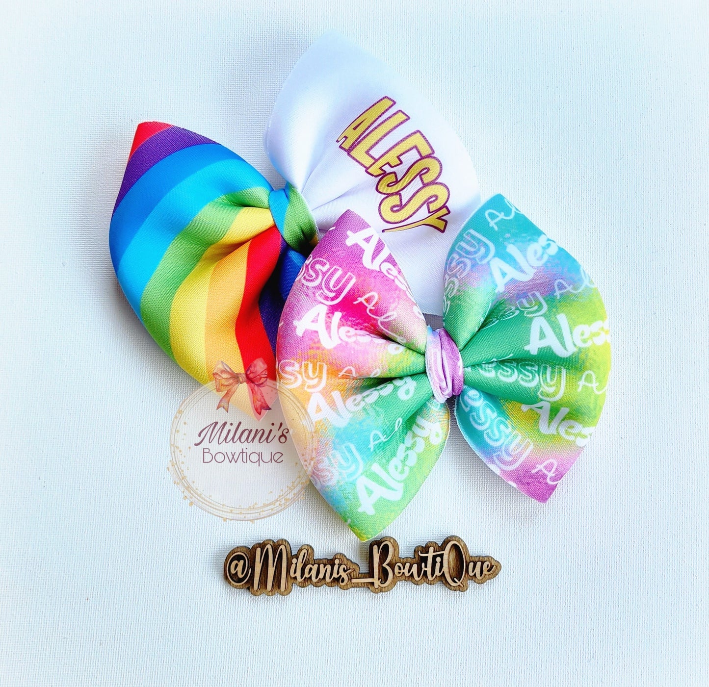 Custom Name Puff Bows