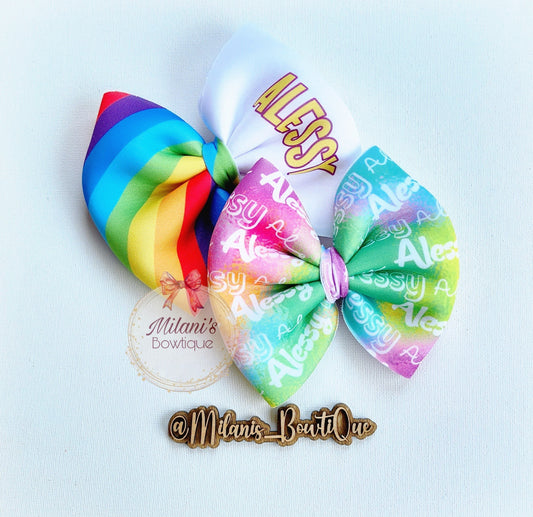 Custom Name Puff Bows