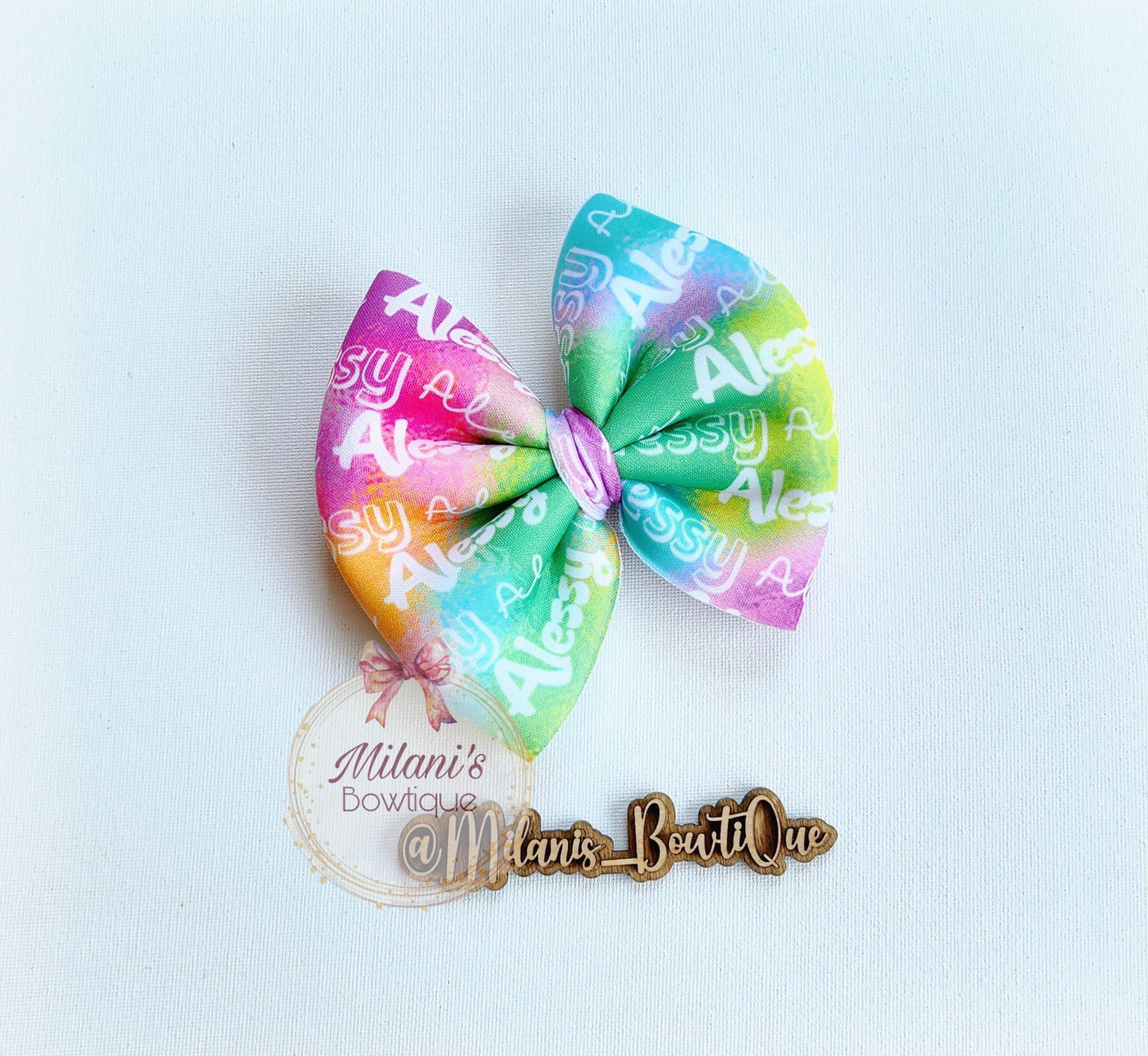Custom Name Puff Bows