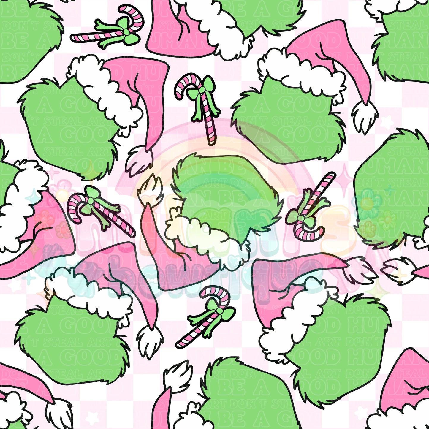 Pink Santa Hat Green Guy