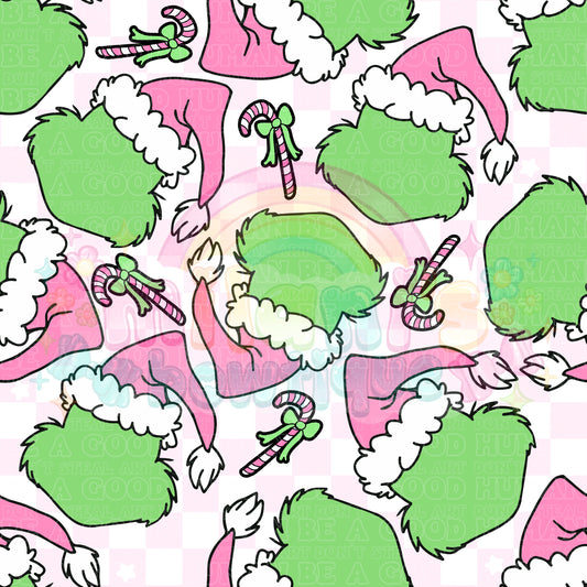 Pink Santa Hat Green Guy