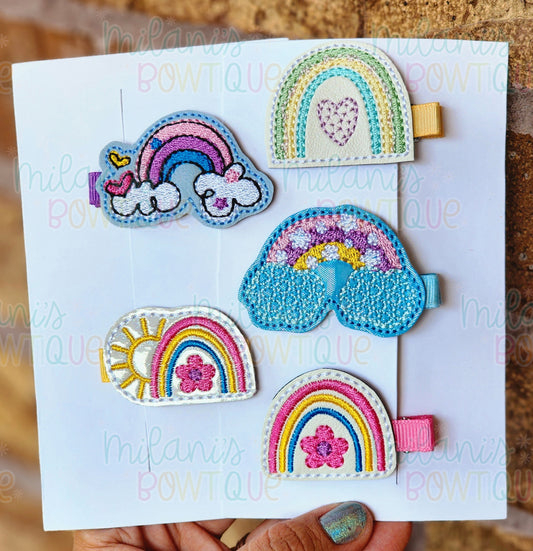 Rainbow Feltie Clips